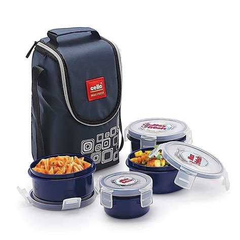 cello max fresh click steel lunch box set 4 pieces|Cello Max Fresh New Click Plastic Lunch Box/Tiffin .